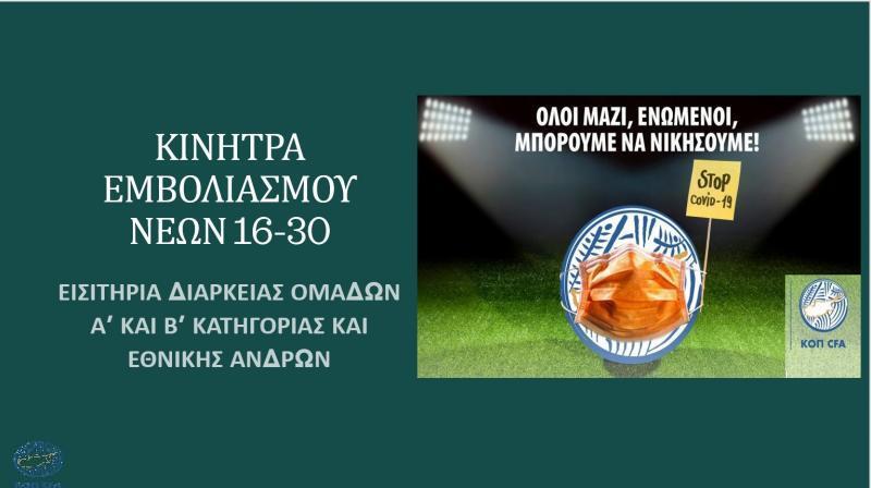 Εισιτήρια διαρκείας ομάδων ως κίνητρα εμβολιασμού νέων 16-30 ετών thumb