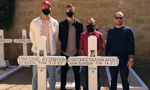 Οι ξένοι πετοσφαιριστές του ΑΠΟΕΛ στα Φυλακισμένα Μνήματα thumb