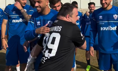 Ξεχωριστή μέρα για τον Κυριάκο στην προπόνηση της Ανόρθωσης (βίντεο) thumb